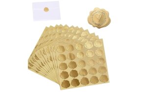 EMBOSSED GOLD SELF ADHESIVE HEARTS SET/50